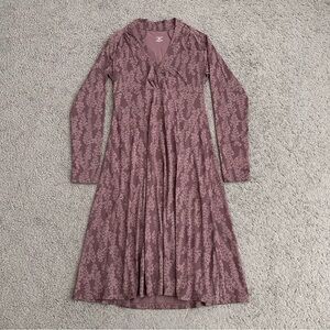 Patagonia Mauve Pink Floral-Print Midi Dress